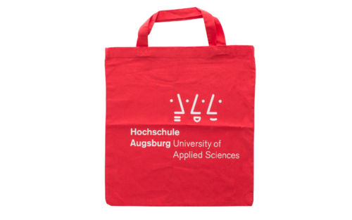 Rote Baumwolltasche der Hochschule Augsburg