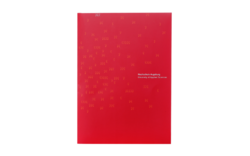 Rote Karton-Konferenzmappe der Hochschule Augsburg