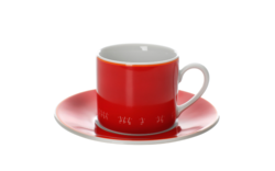 Espresso Set mit Tasse und Untertasse der Hochschule Augsburg